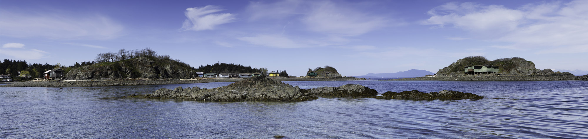 Panorama of Piper's Lagoon beach in Nanaimo, Vancouver Island, Canada