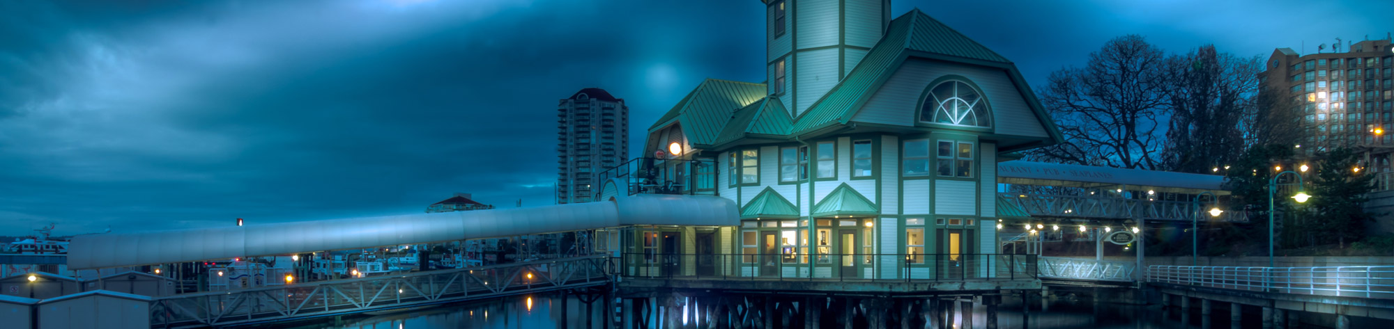 Nanaimo harbour at night